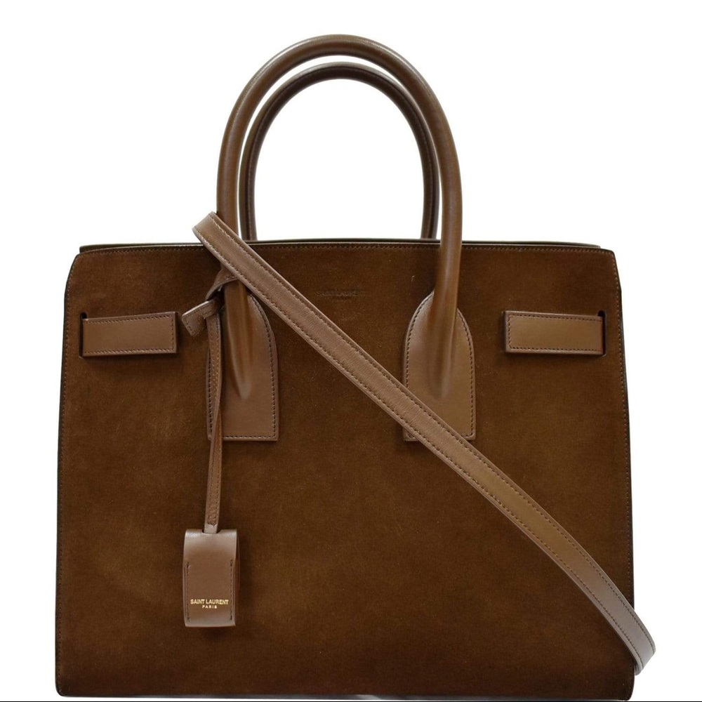 Excellent Cond. Brown Suede Sac De Jour comes with original strap and dust bag!